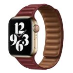 Leather Loop Watch Band In Maroon