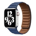 Magnetic Leather Loop Watch Band In Navy Blue