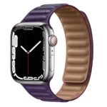 Magnetic Leather Loop Watch Band Purple