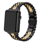 5-Beads Shape Metal Strap Black Gold