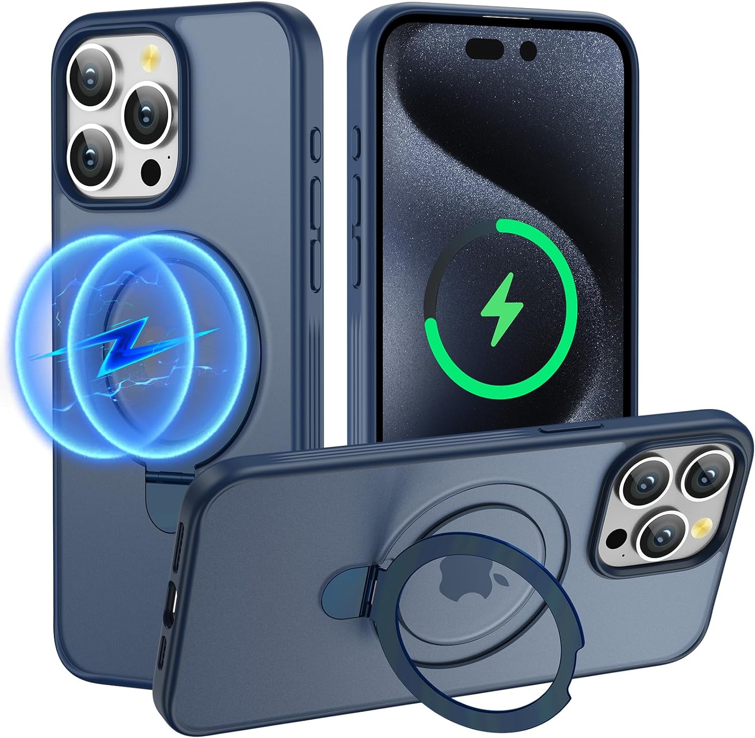 Stylish Blue Case with Stand for iPhone