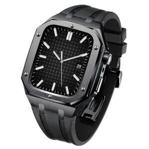 Steel Case with Silicone Strap Black-Black