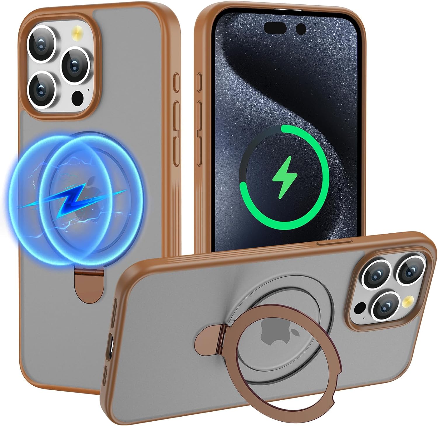 Stylish Brown Case with Stand for iPhone