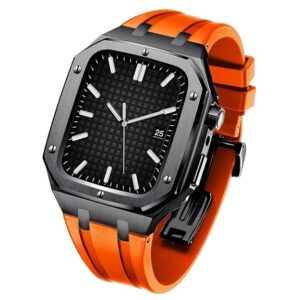 Steel Case with Silicone Strap Orange-Black