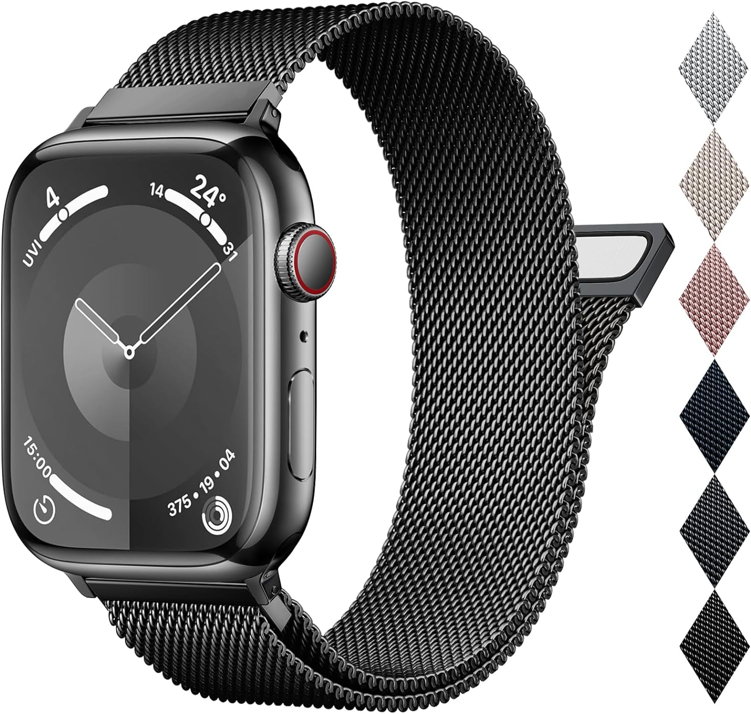 Steel Mesh Loop Magnetic Black Band