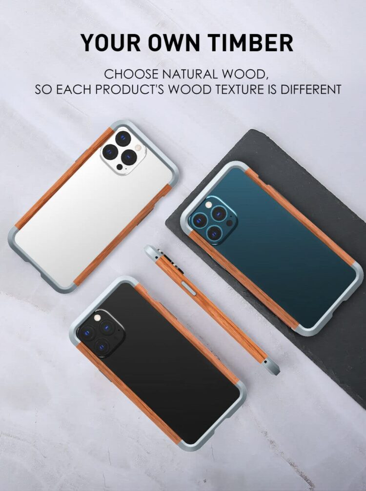 Real Wood Accents Aluminum Bumper Case