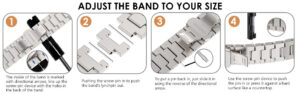 Steel Link Metal Band Strap Silver