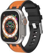 Watch Silicone Strap Black/Orange